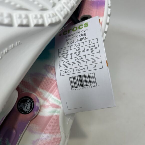 Crocs Classic Clogs Slip-On Sandal “Pastel Tie-Dye” 2024 - Picture 6 of 6